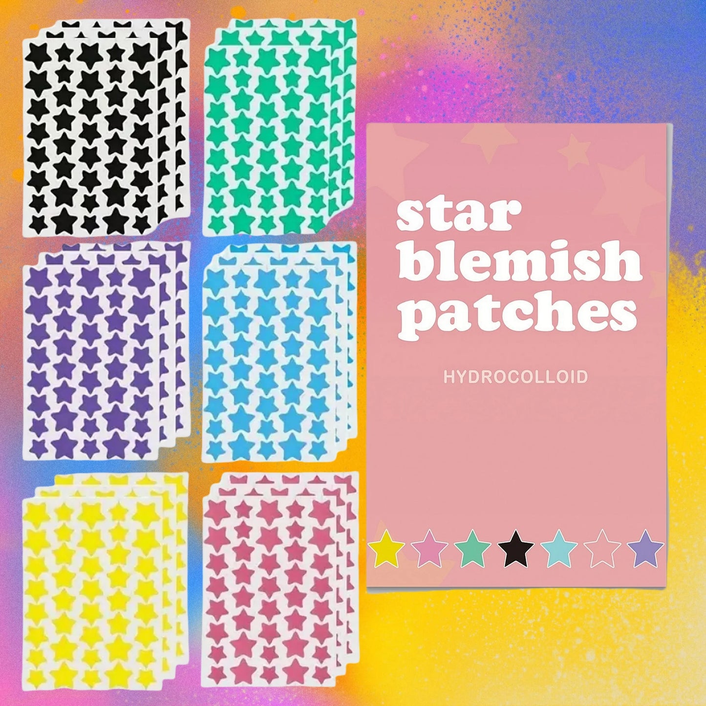 240 adesivos multicoloridos para acne