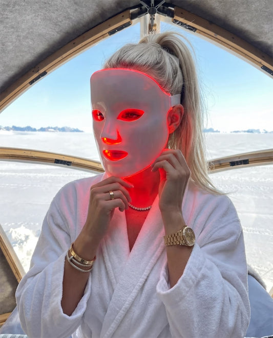 Máscara facial recarregável de LED com 7 cores