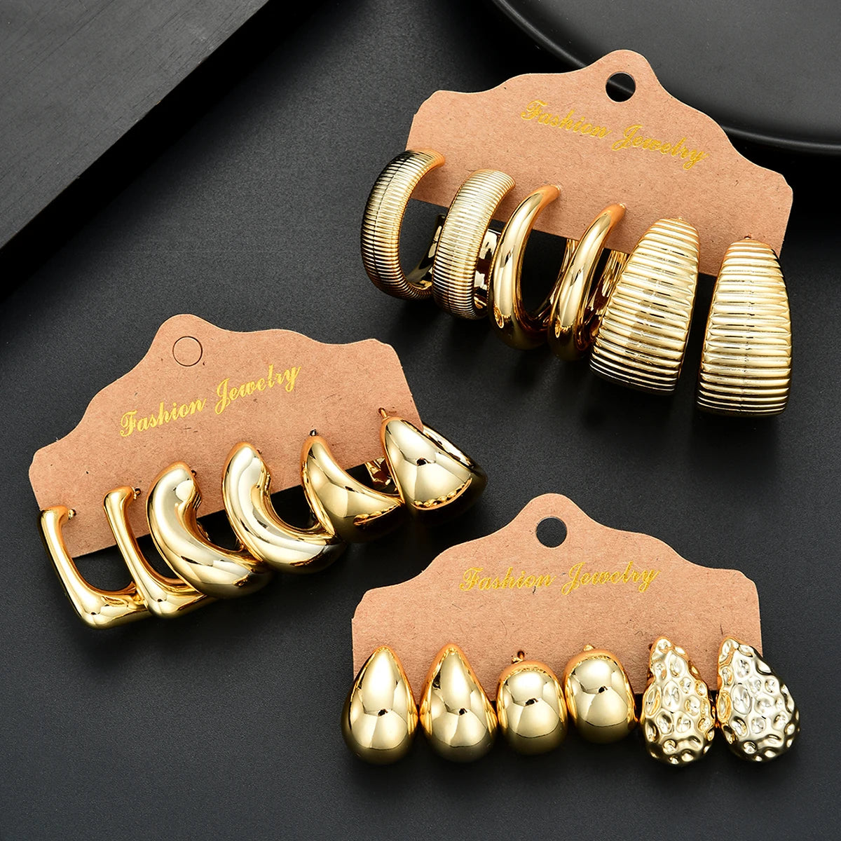 Kit Brincos Dourados/Pratas Minimalistas