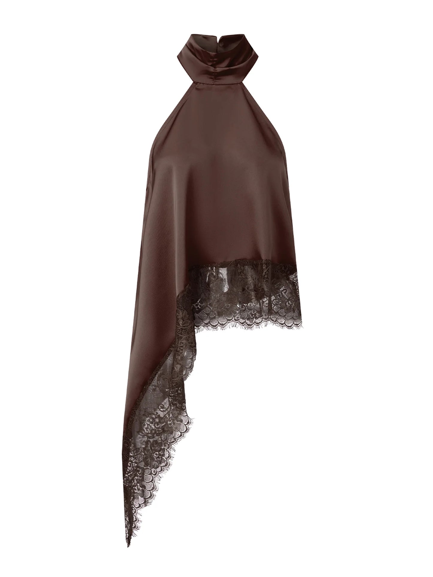 Blusa Assimetric elegant (cetim e renda)
