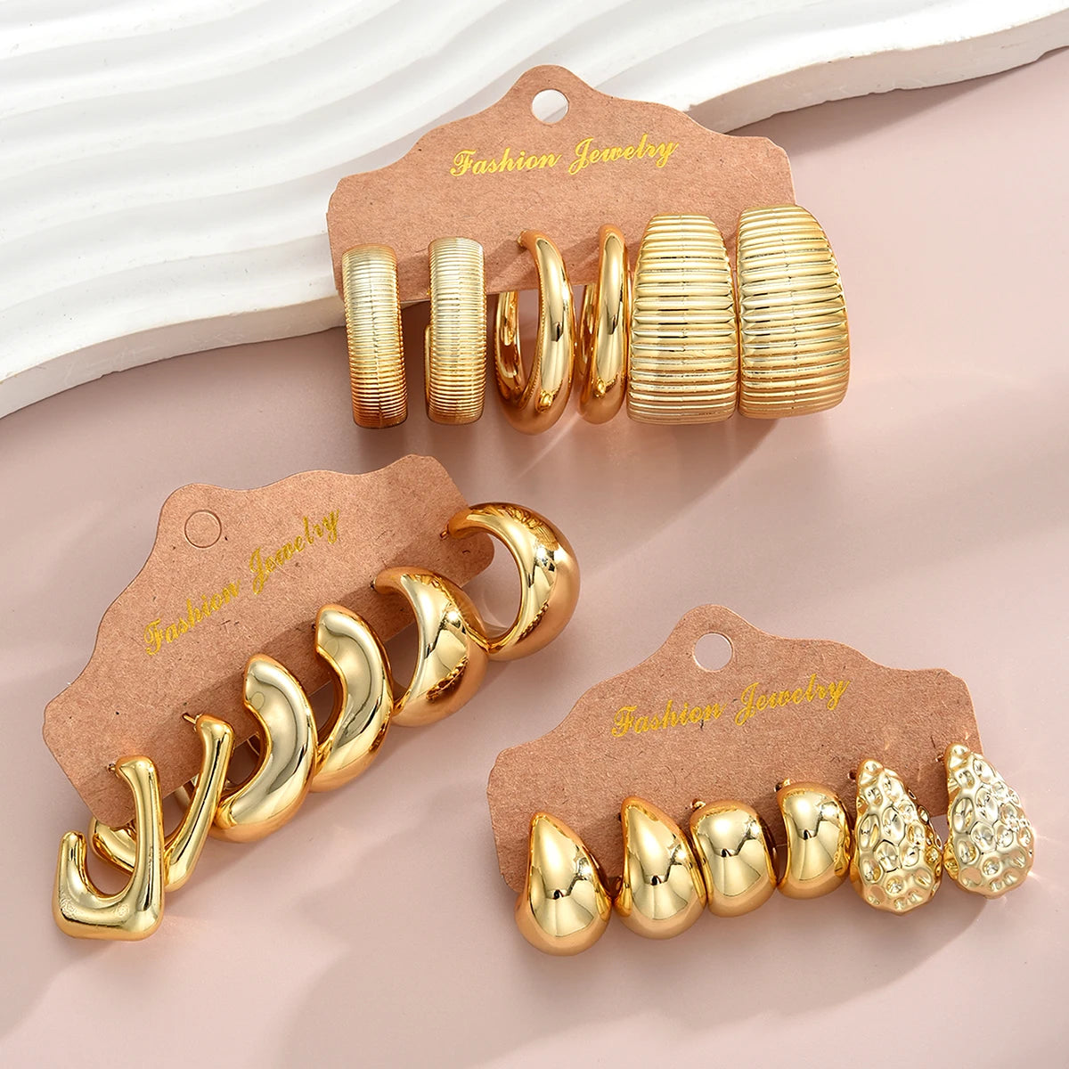 Kit Brincos Dourados/Pratas Minimalistas