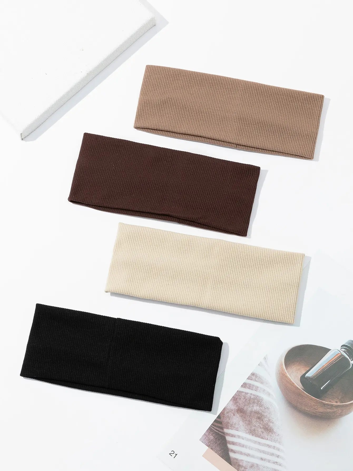 Kit 4 faixas de cabelo elásticas (skincare, esportes, corrida e ioga)