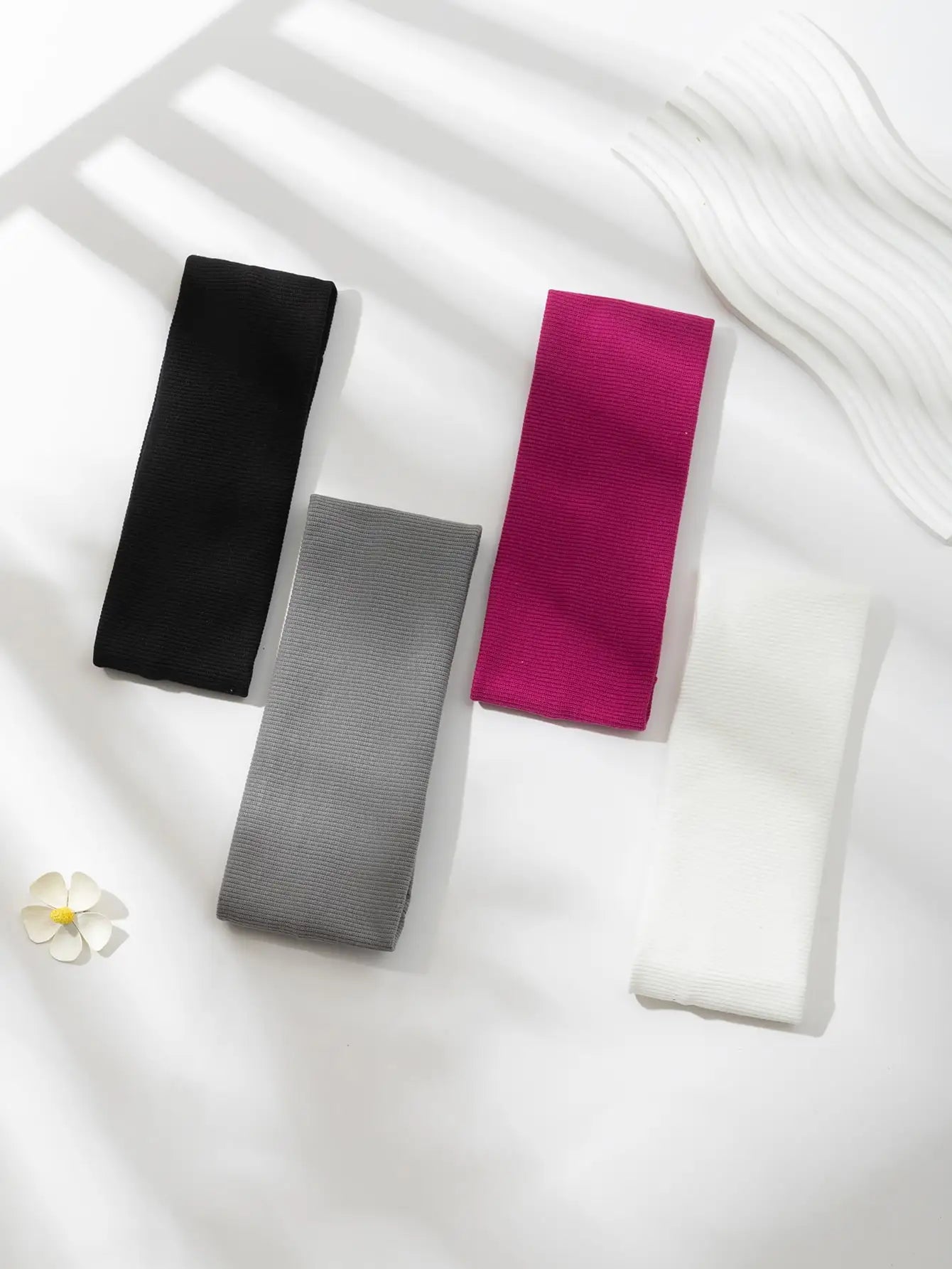 Kit 4 faixas de cabelo elásticas (skincare, esportes, corrida e ioga)