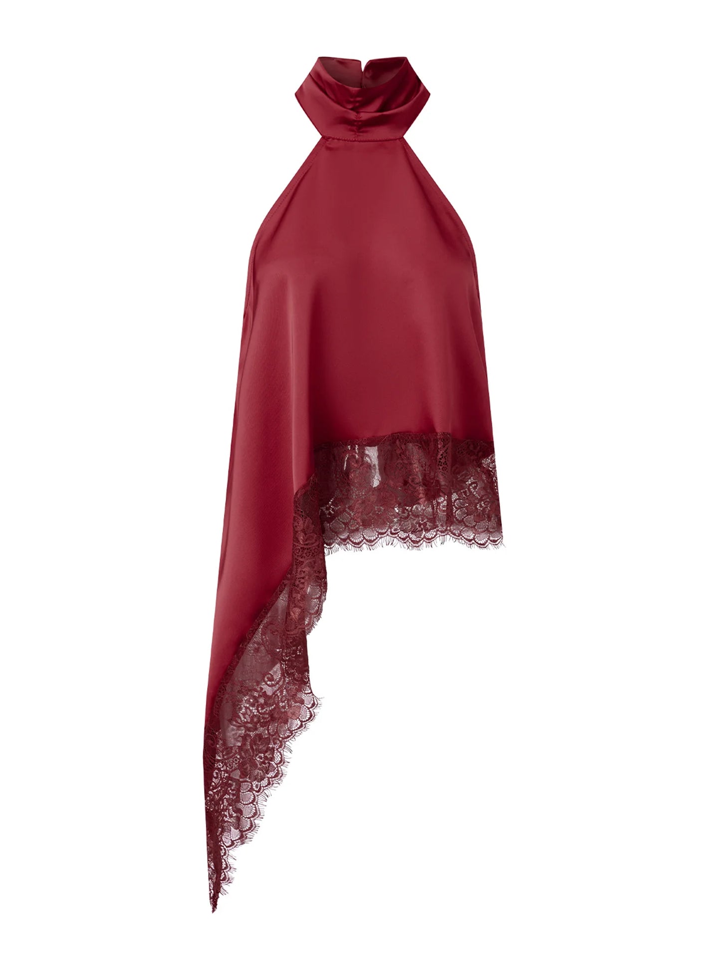 Blusa Assimetric elegant (cetim e renda)
