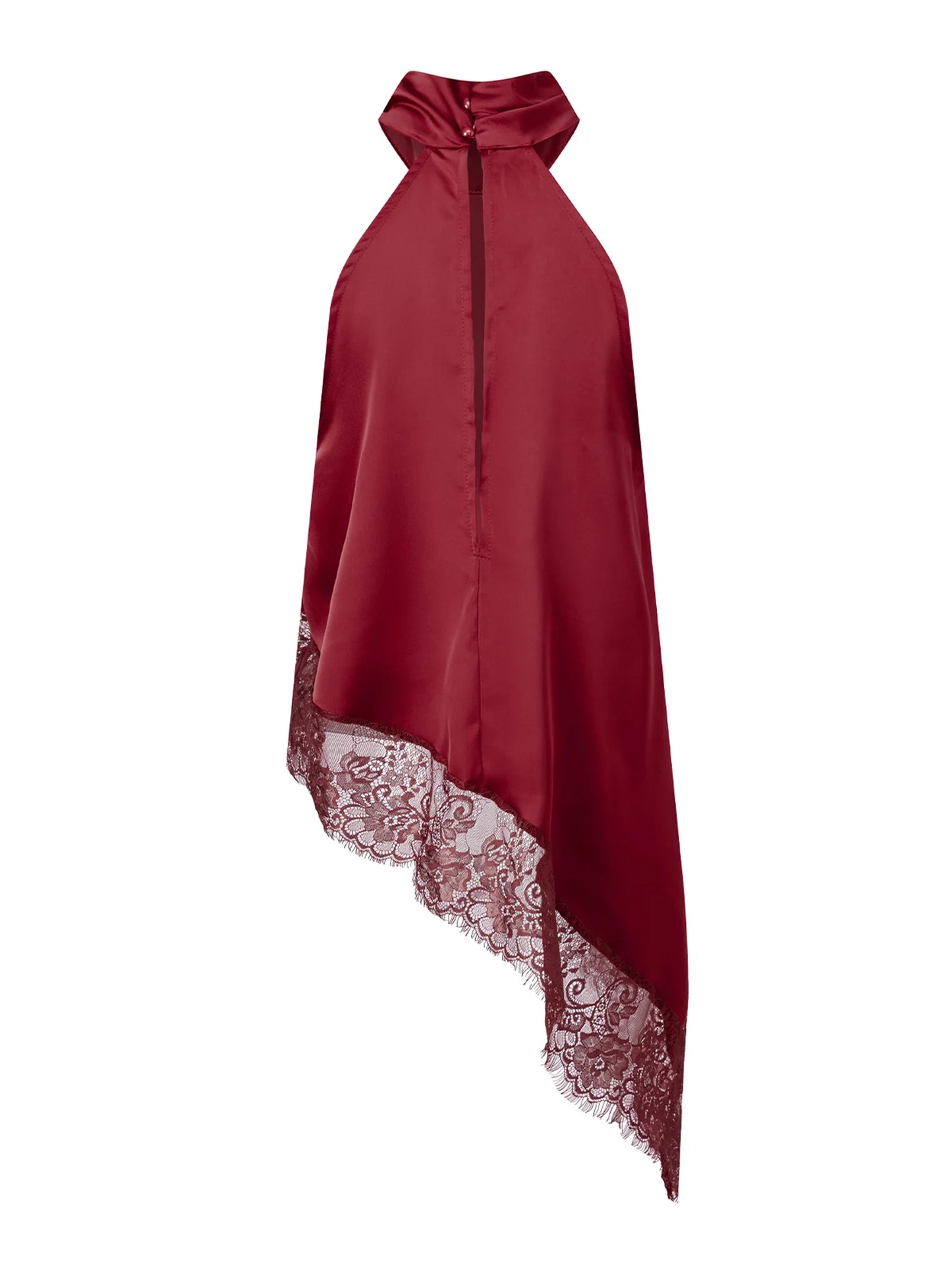 Blusa Assimetric elegant (cetim e renda)