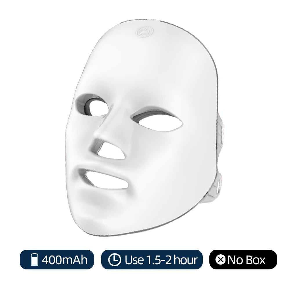 Máscara facial recarregável de LED com 7 cores