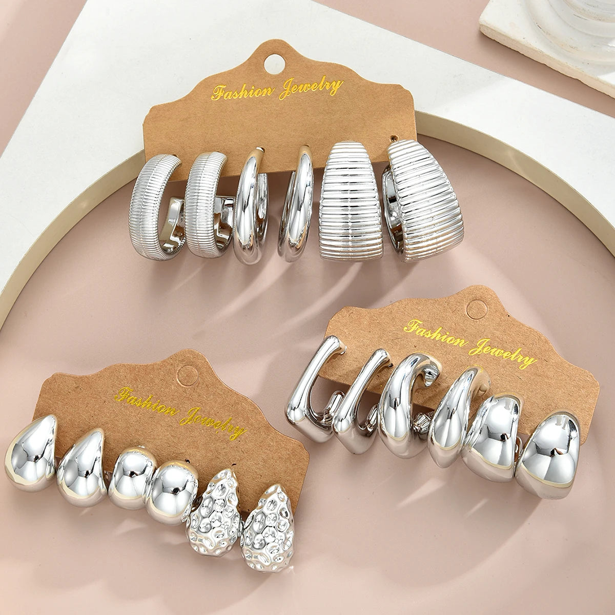 Kit Brincos Dourados/Pratas Minimalistas