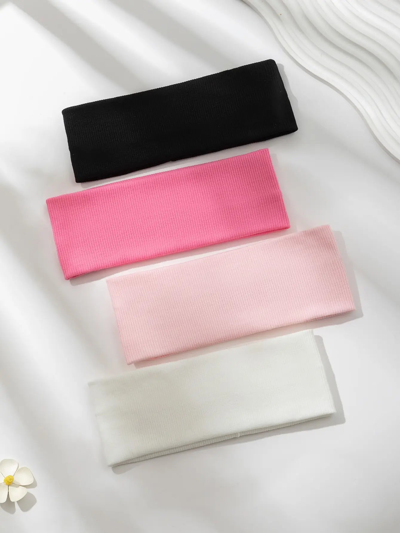 Kit 4 faixas de cabelo elásticas (skincare, esportes, corrida e ioga)